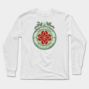 Merry Christmas retro wooden ornament Long Sleeve T-Shirt